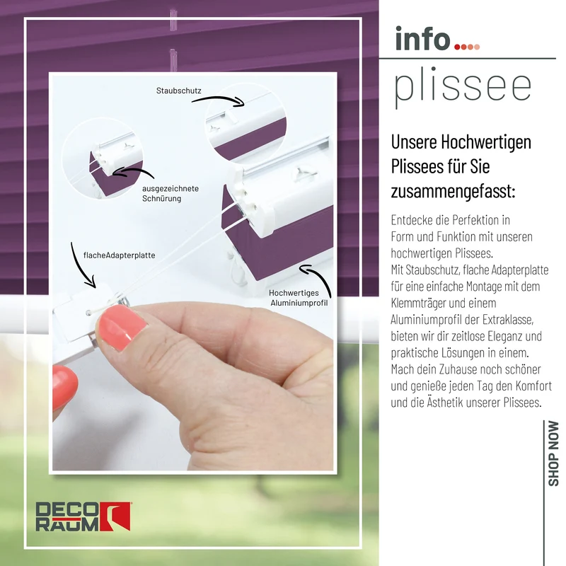 Klemmfix-Plissee blickdicht – ohne Bohren