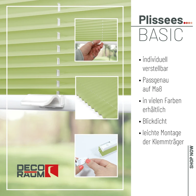 Klemmfix-Plissee blickdicht – ohne Bohren