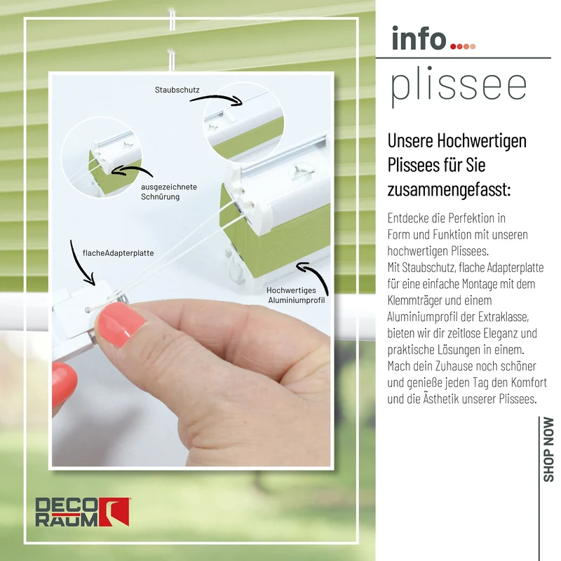 Klemmfix-Plissee blickdicht – ohne Bohren