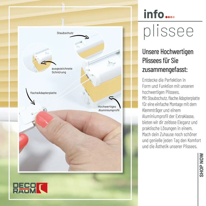 Klemmfix-Plissee blickdicht – ohne Bohren