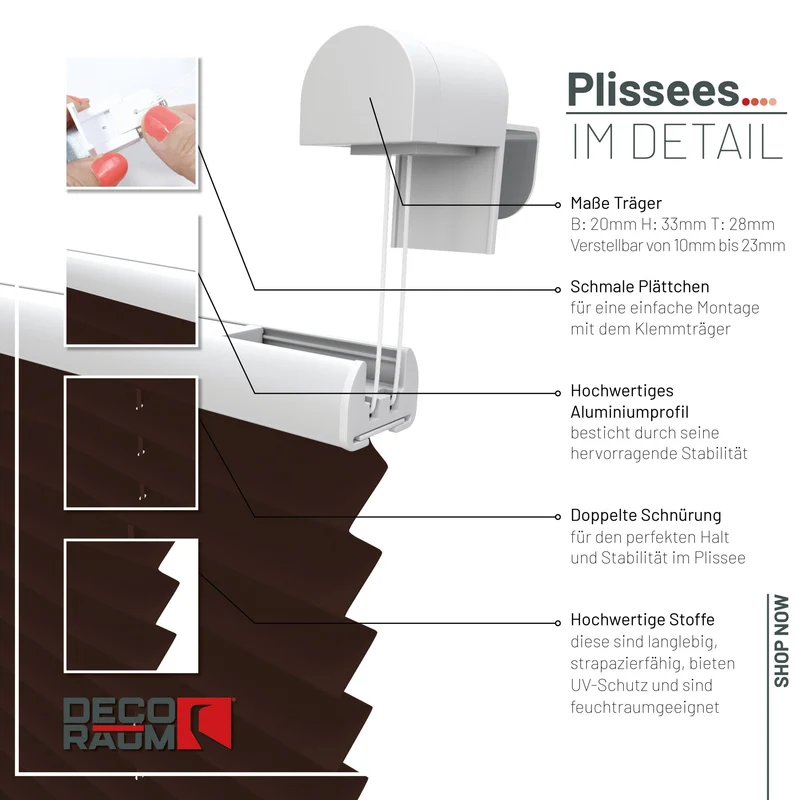 Klemmfix-Plissee blickdicht – ohne Bohren