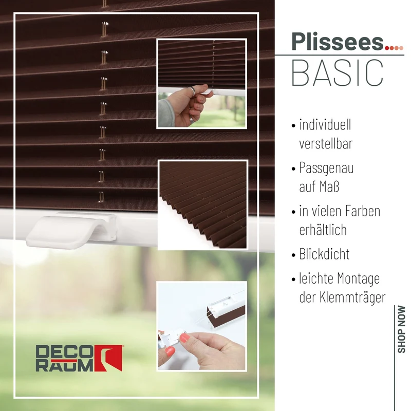 Klemmfix-Plissee blickdicht – ohne Bohren