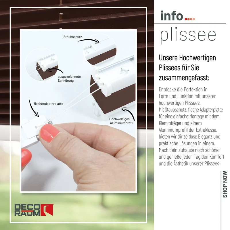 Klemmfix-Plissee blickdicht – ohne Bohren