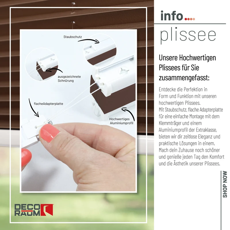 Klemmfix-Plissee blickdicht – ohne Bohren