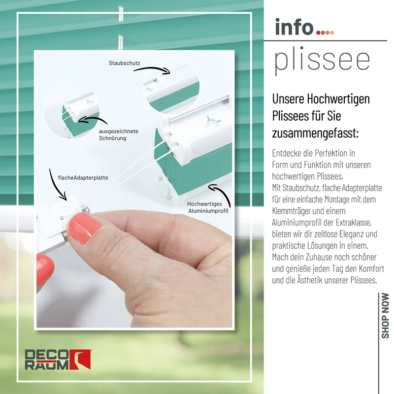 Klemmfix-Plissee blickdicht – ohne Bohren