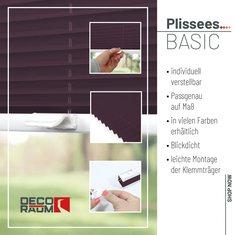 Klemmfix-Plissee blickdicht – ohne Bohren