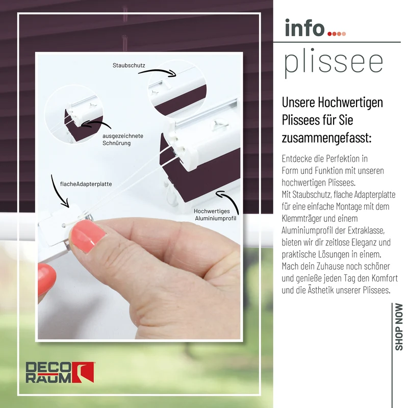 Klemmfix-Plissee blickdicht – ohne Bohren