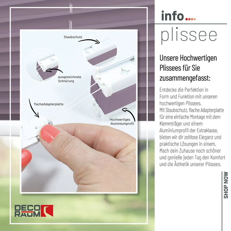 Klemmfix-Plissee blickdicht – ohne Bohren