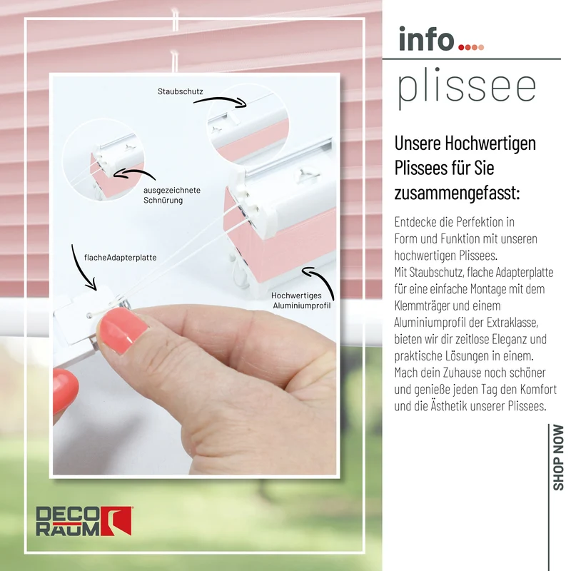 Klemmfix-Plissee blickdicht – ohne Bohren