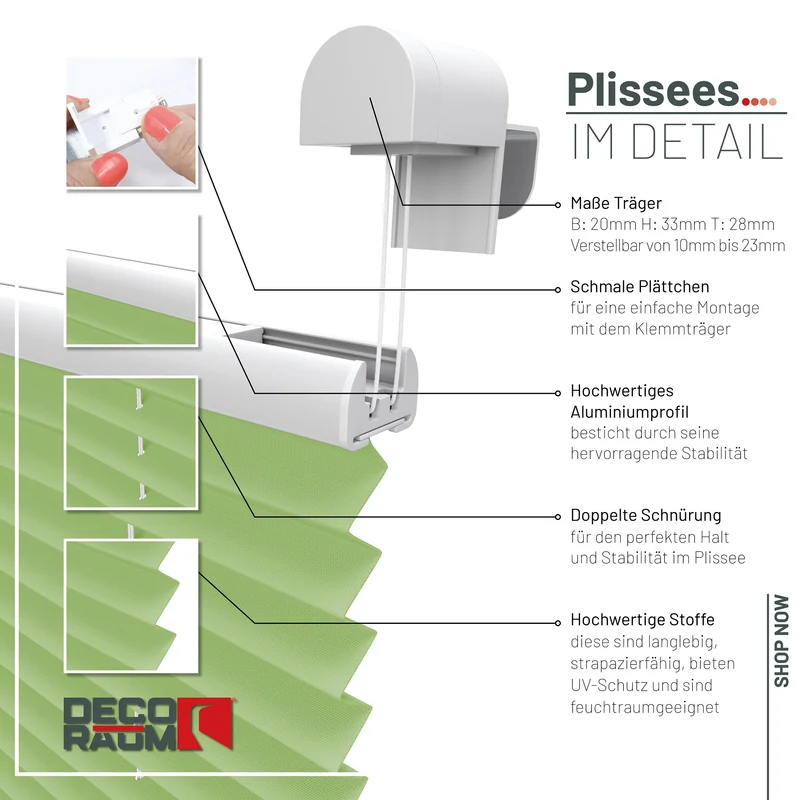 Klemmfix-Plissee blickdicht – ohne Bohren