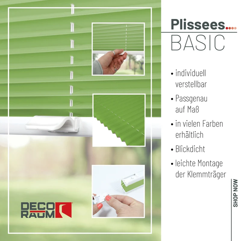 Klemmfix-Plissee blickdicht – ohne Bohren