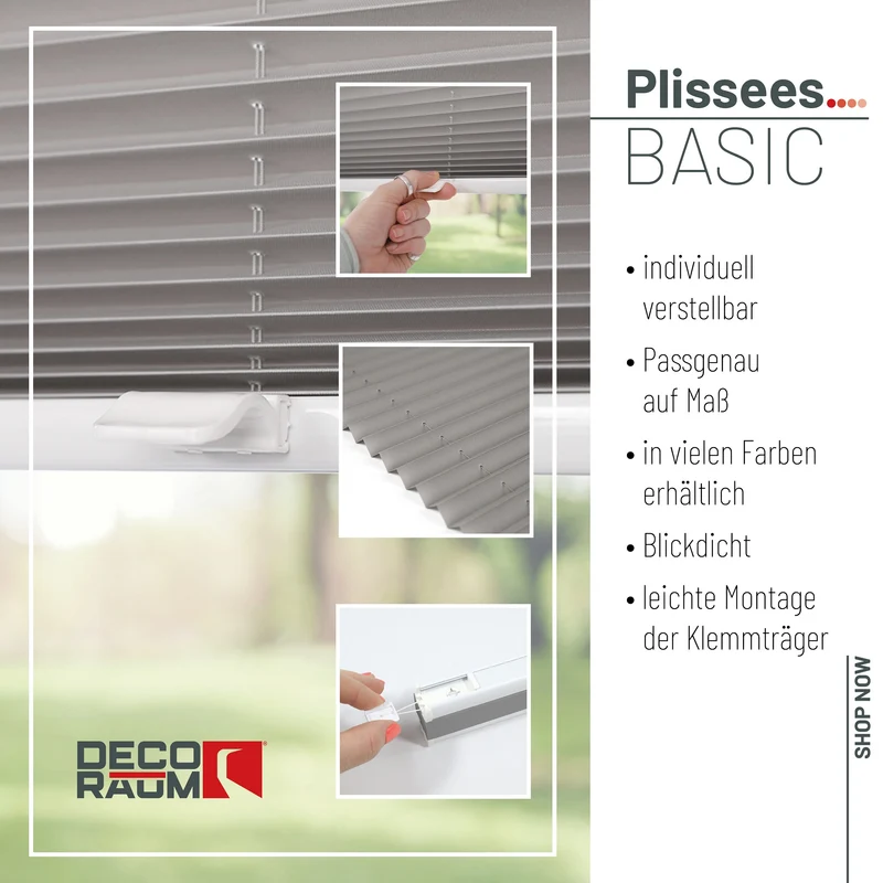Klemmfix-Plissee blickdicht – ohne Bohren