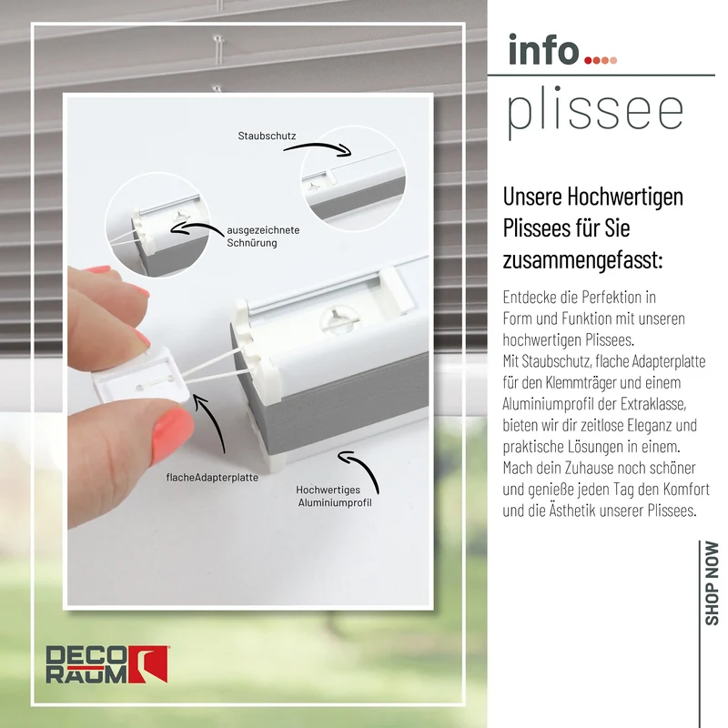 Klemmfix-Plissee blickdicht – ohne Bohren