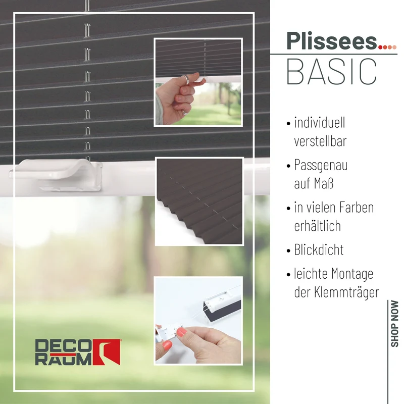 Klemmfix-Plissee blickdicht – ohne Bohren