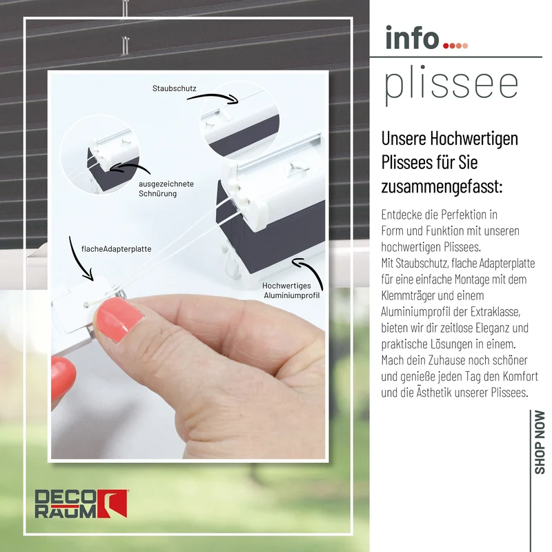 Klemmfix-Plissee blickdicht – ohne Bohren