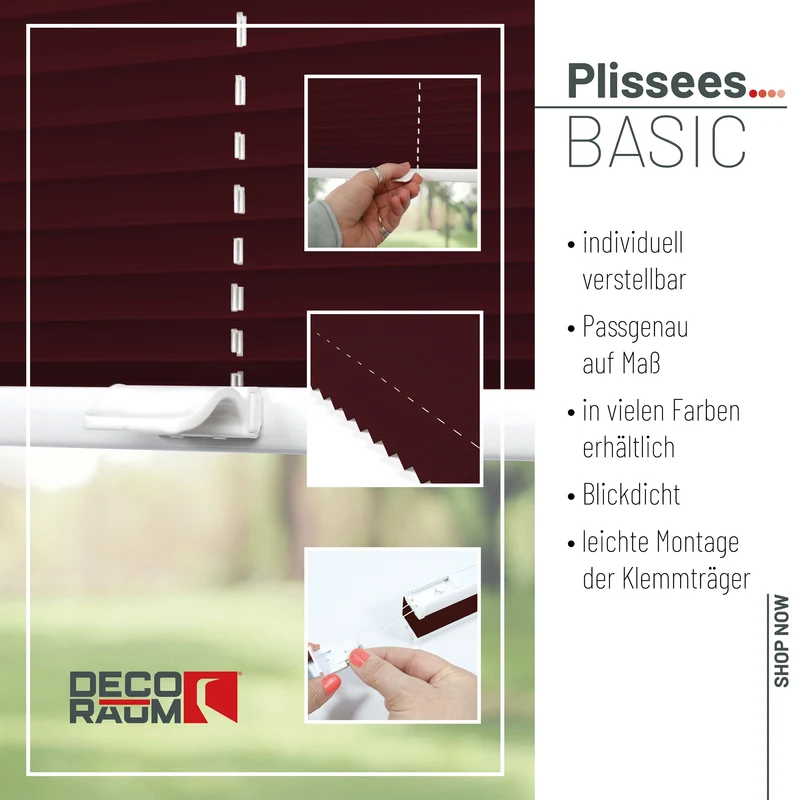 Klemmfix-Plissee blickdicht – ohne Bohren