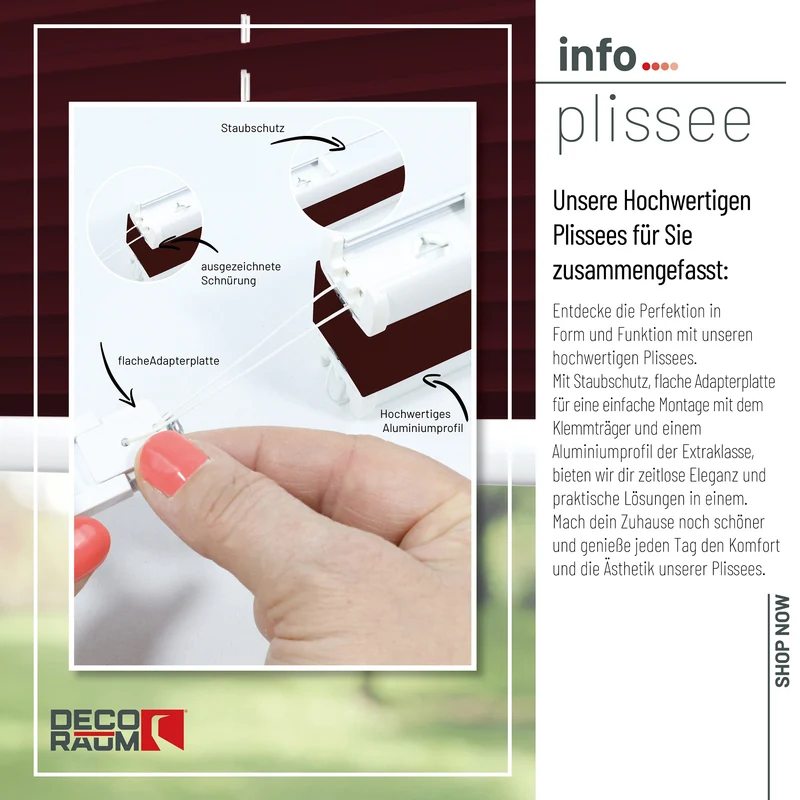 Klemmfix-Plissee blickdicht – ohne Bohren