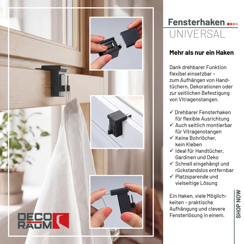 Fensterhaken Anthrazit Universal