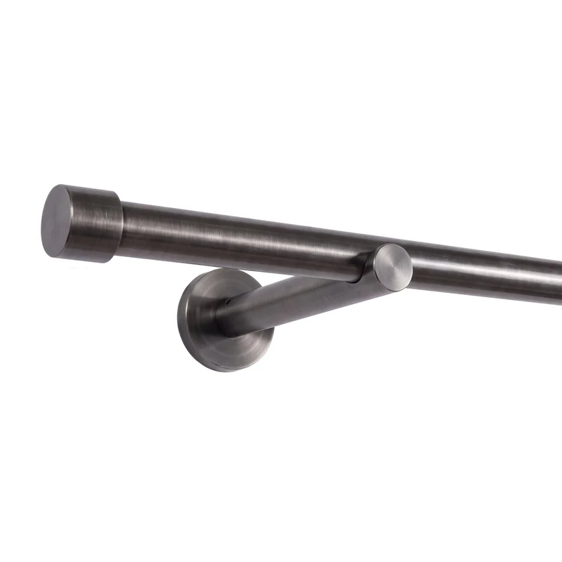 Gardinenstange auf Maß 19mm 1-läufig Titan mit Kappe - Serie Trend