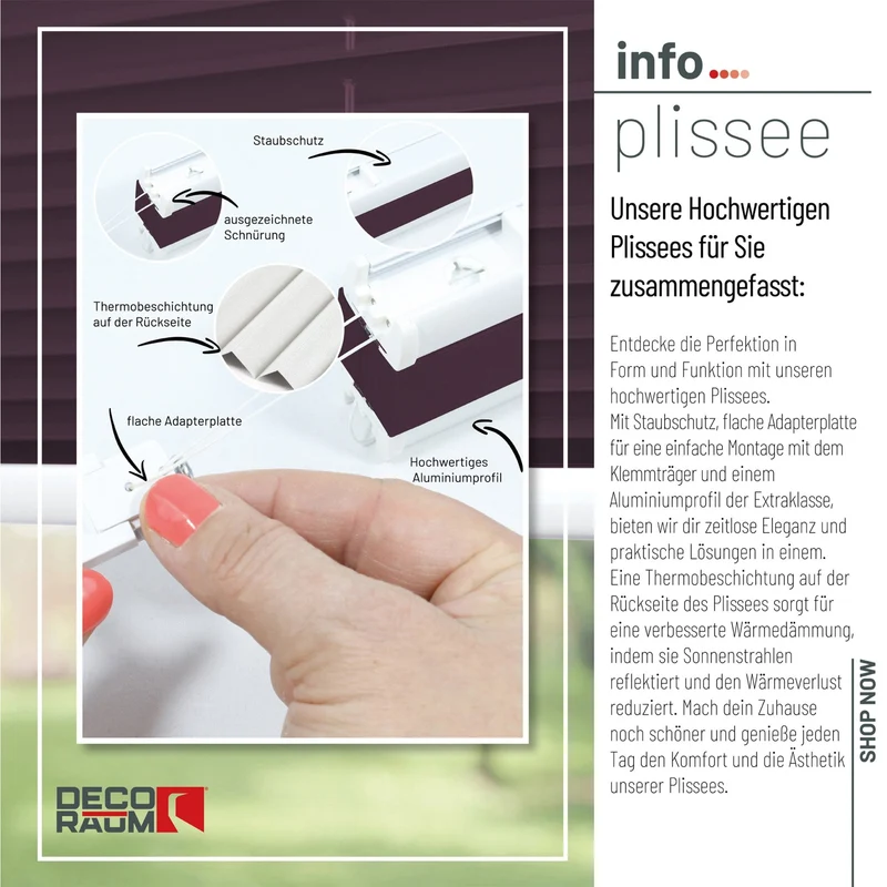 Thermo-Klemmfix-Plissee – ohne Bohren