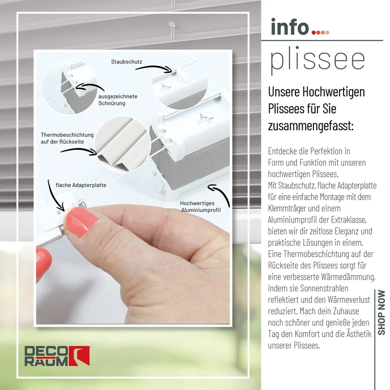 Thermo-Klemmfix-Plissee – ohne Bohren