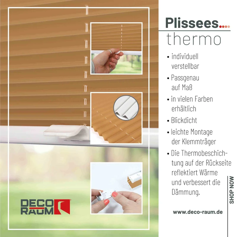 Thermo-Klemmfix-Plissee – ohne Bohren