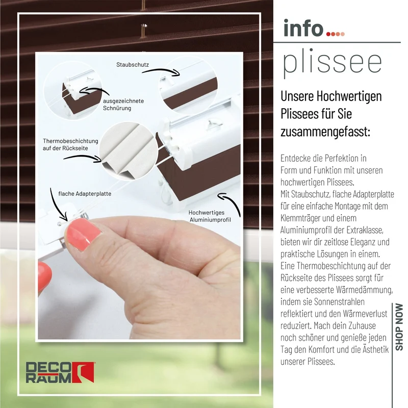 Thermo-Klemmfix-Plissee – ohne Bohren