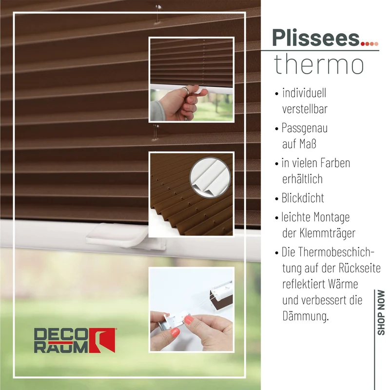 Thermo-Klemmfix-Plissee – ohne Bohren