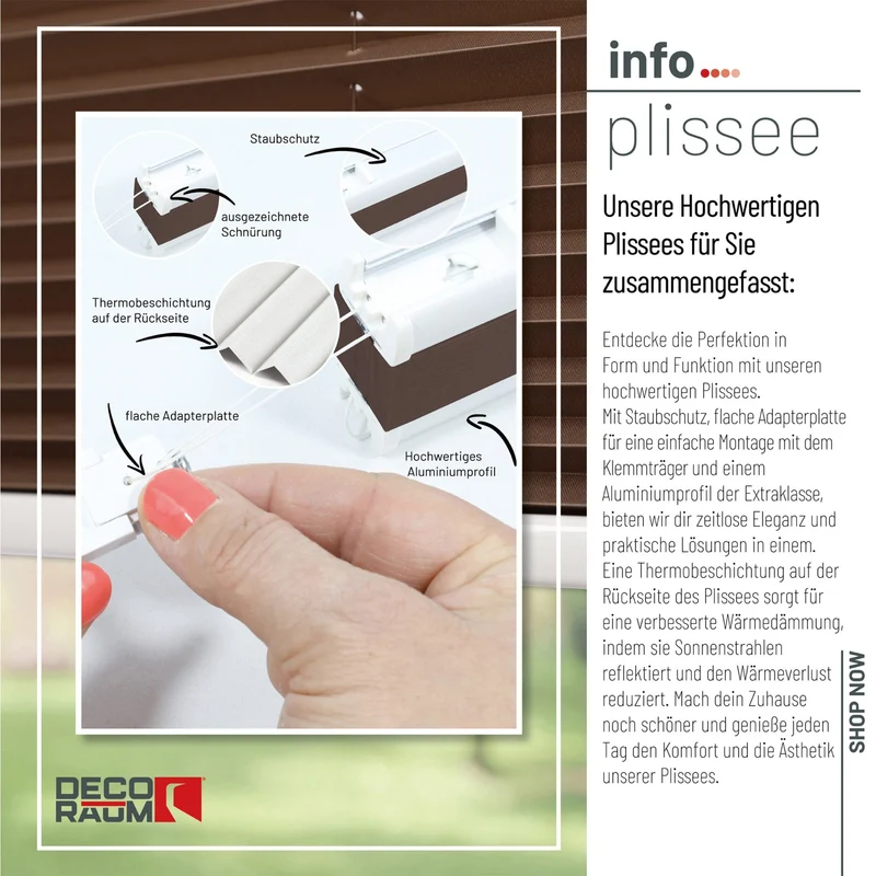 Thermo-Klemmfix-Plissee – ohne Bohren