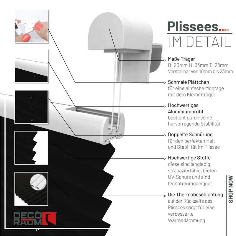 Thermo-Klemmfix-Plissee – ohne Bohren