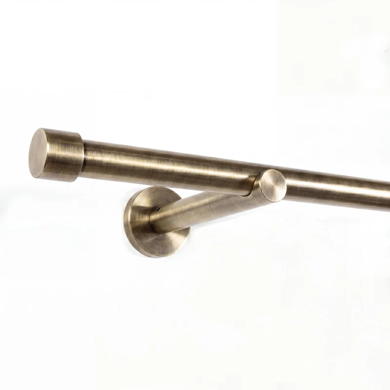 Gardinenstange auf Maß 19mm 1-läufig Messing-antik mit Kappe - Serie Trend