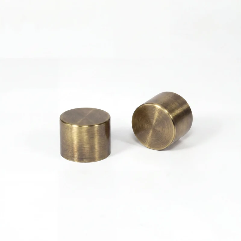 Gardinenstange auf Maß 19mm 1-läufig Messing-antik mit Kappe - Serie Trend