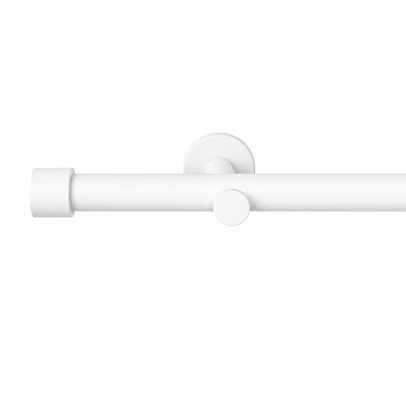 Gardinenstange auf Maß 19mm 1-läufig Weiß matt mit Kappe - Serie Trend