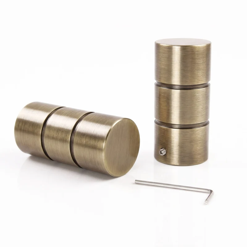 Gardinenstange auf Maß 25mm 1-läufig Messing-antik mit Zylinder - Serie Style