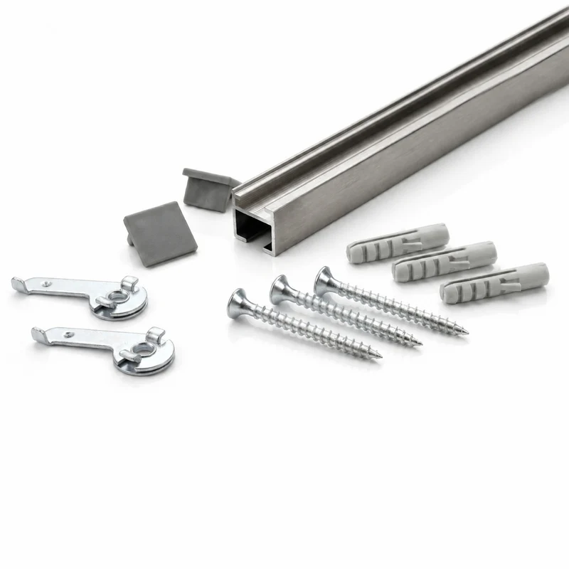 Gardinenschiene Innenlauf auf Maß 1-läufig Edelstahl-optik Serie Square