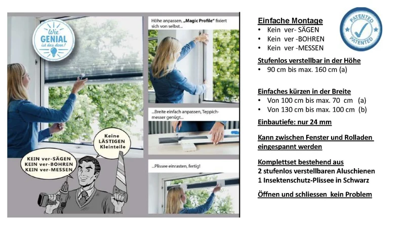 Insektenschutz "Plissee" - einfach selbst montiert in 5 Minuten