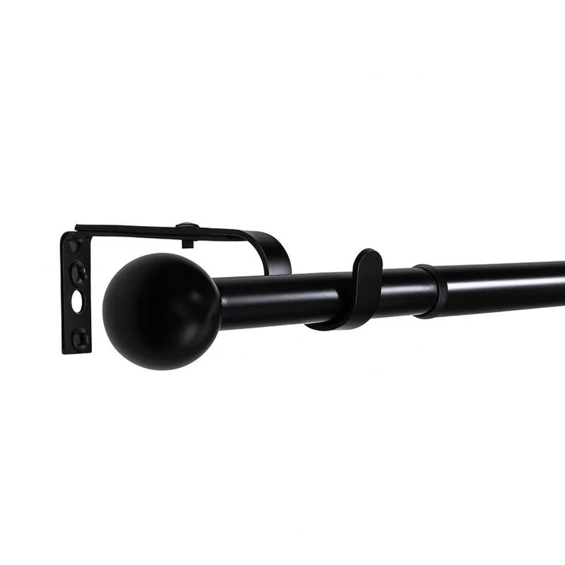 Gardinenstange ausziehbar Flexa Schwarz-matt Endstück Kugel 16/19mm