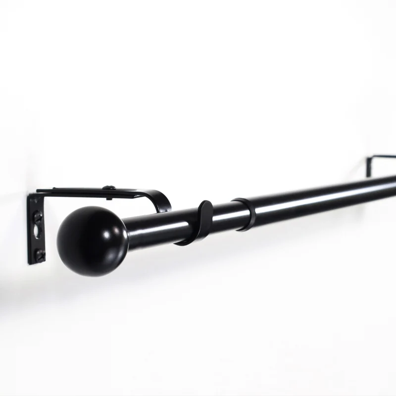 Gardinenstange ausziehbar Flexa Schwarz-matt Endstück Kugel 16/19mm
