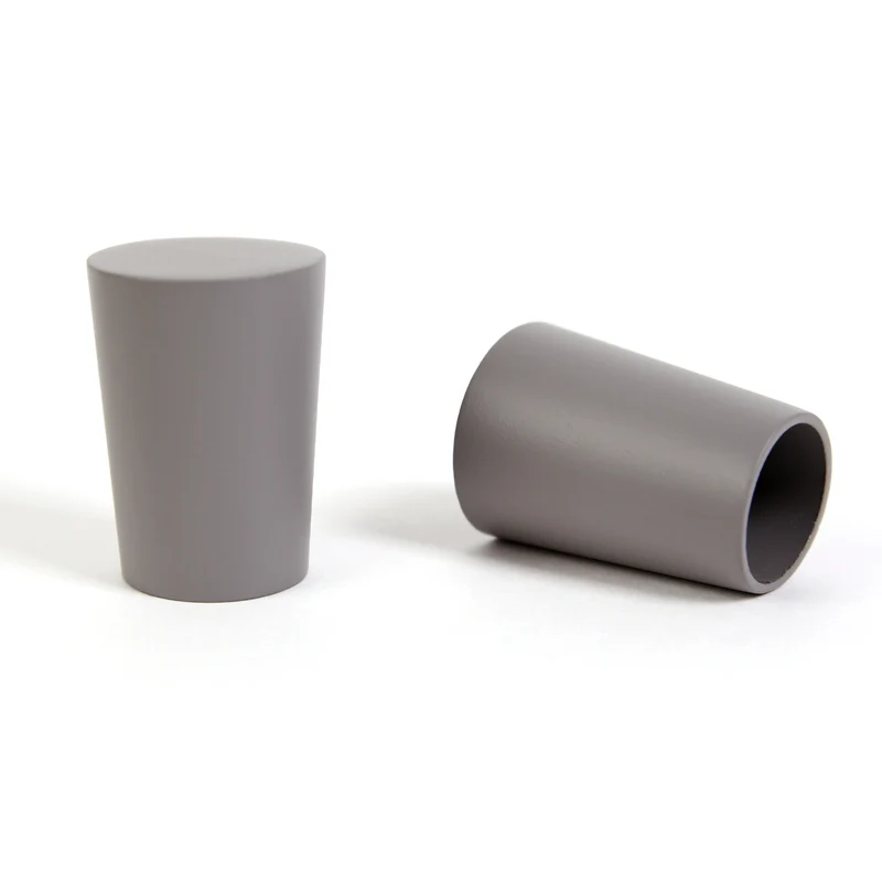 Gardinenstange 19mm 1-läufig Grau mit Kegel Komplett-Set- Serie Liya
