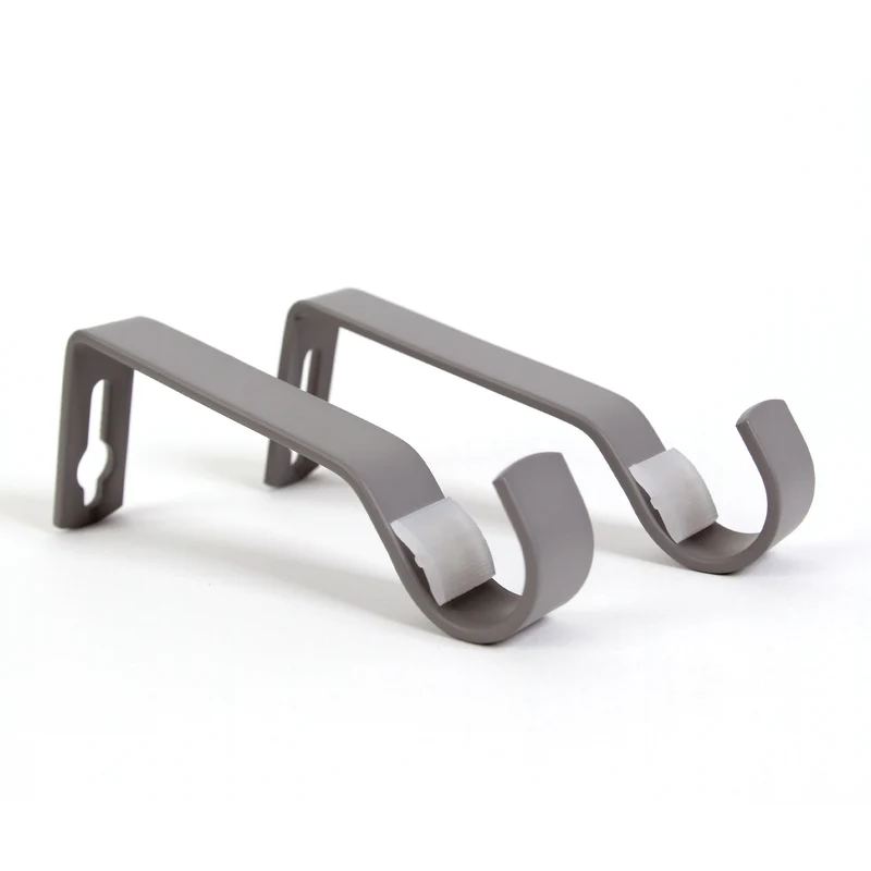 Gardinenstange 19mm 1-läufig Grau mit Kegel Komplett-Set- Serie Liya