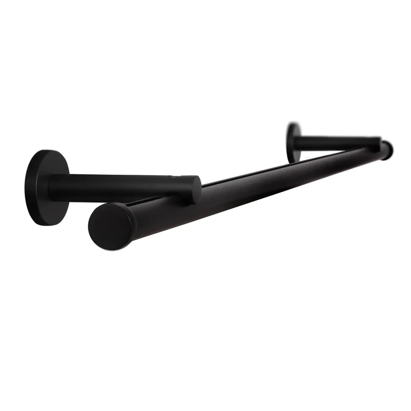 Gardinenstange Innenlauf auf Maß 20mm 1-läufig Schwarz mit Kappe - Serie Modern