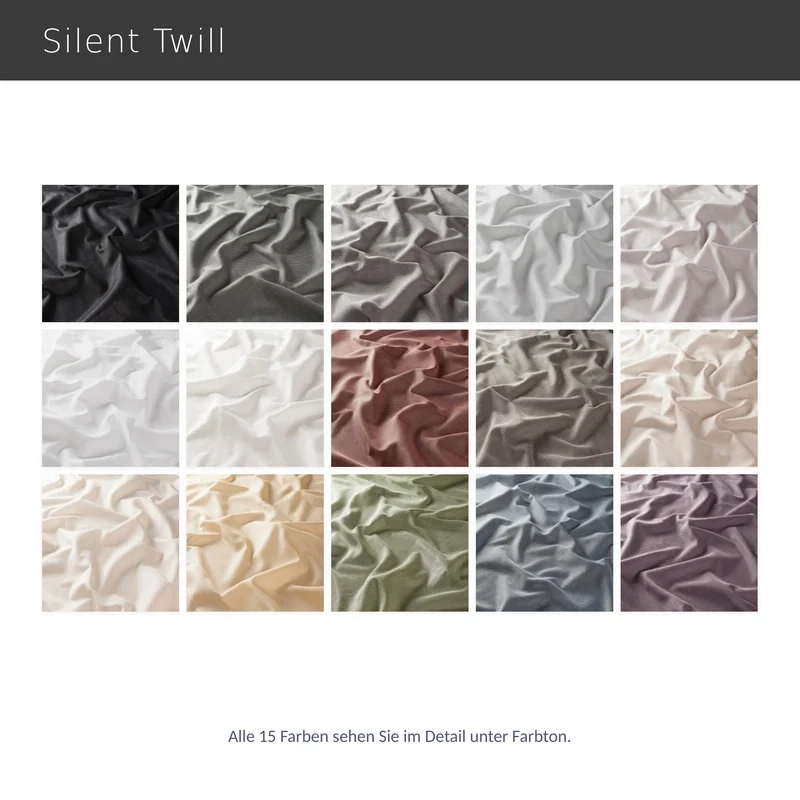 Silent Twill – natürlicher Akustikvorhang nach Maß mit seidigem Changeant-Effekt in modernen Farben