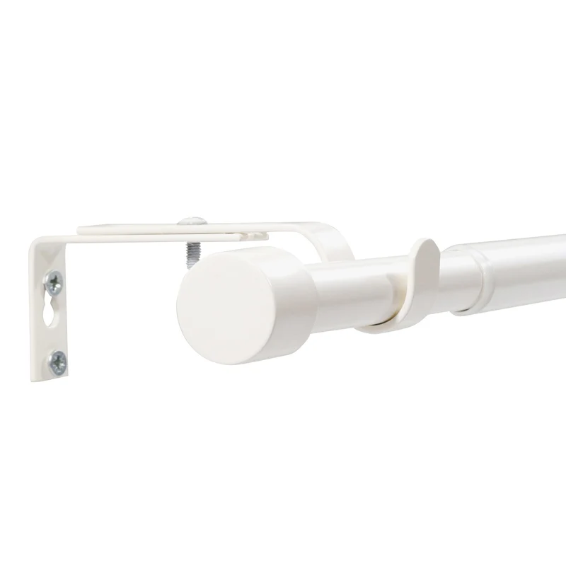 Gardinenstange ausziehbar Flexa Weiß-matt Endstück Kappe 16/19mm