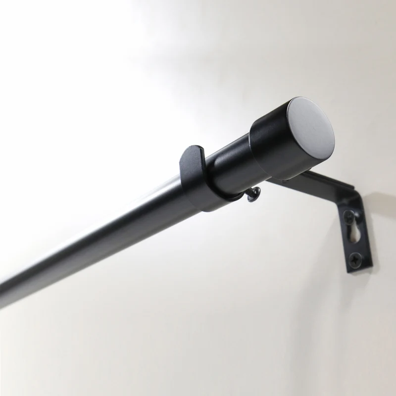 Gardinenstange ausziehbar Flexa Schwarz-matt Endstück Kappe 16/19mm