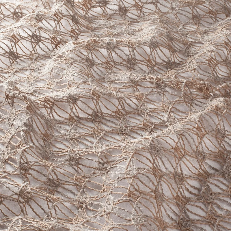 Textile Tales – exklusiver Design Vorhang nach Maß mit edler Netzstruktur in Naturtönen