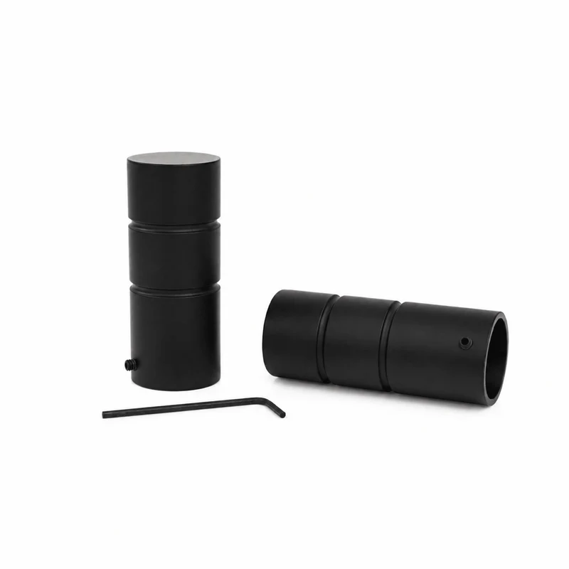 Gardinenstange auf Maß 25mm 1-läufig Schwarz-matt mit Zylinder - Serie Style
