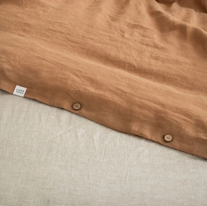 Leinen-Bettbezug – Camel