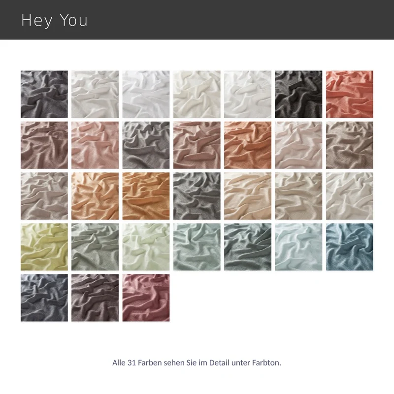 Hey You – halbtransparenter Vorhang nach Maß mit lässiger Leinenoptik und moderner Struktur