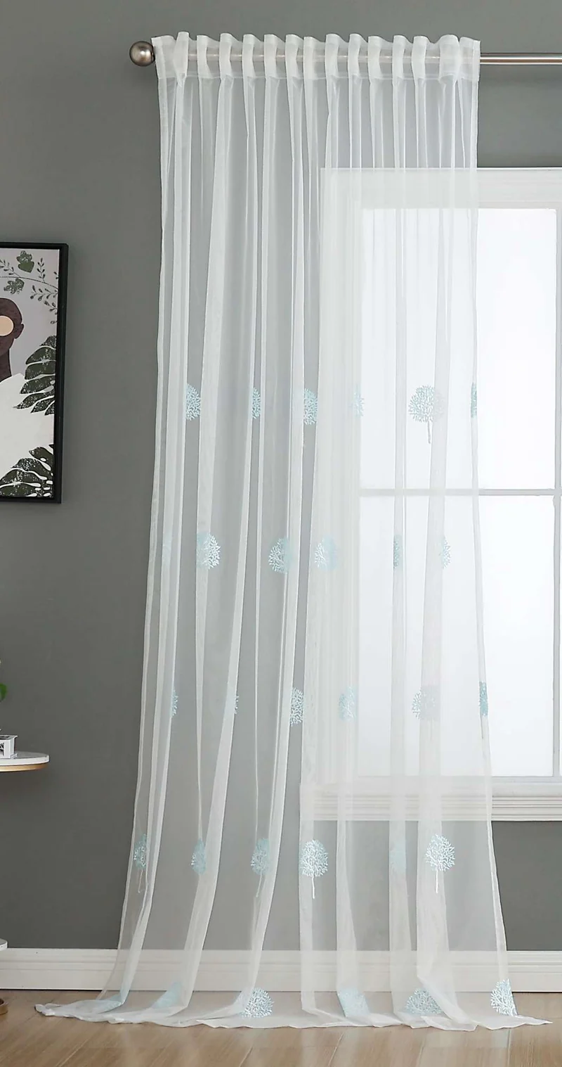 Gardine Raschel Stickerei Design »Florenz« Multiband für Gardinenschiene und Gardinenstange Elegante Fensterdekoration 2023200