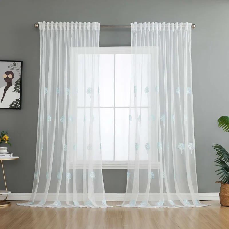 Gardine Raschel Stickerei Design »Florenz« Multiband für Gardinenschiene und Gardinenstange Elegante Fensterdekoration 2023200